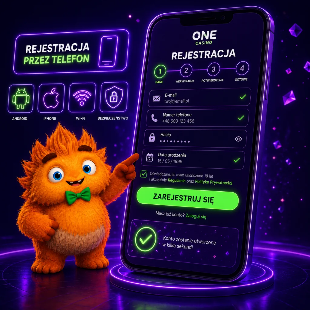 Rejestracja One Casino przez telefon